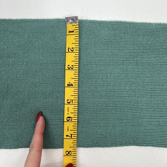 J. Crew Kid Wool Blend Chunky Scarf Pom Pom Hand Knit Seafoam Green 62 In 7.5 In - Picture 10 of 10